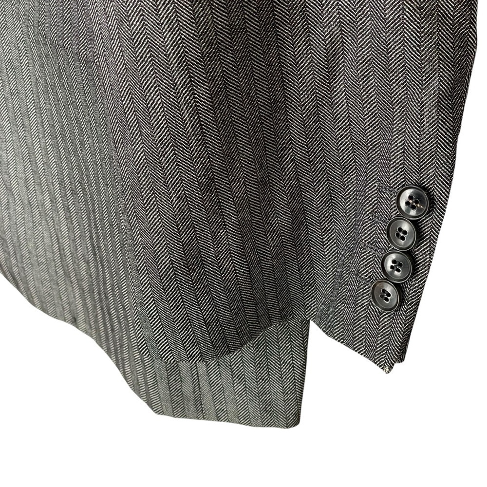 HUGO BOSS Men Black White Wool Blazer Jacket Sport Coat 42R - Picture 3 of 10